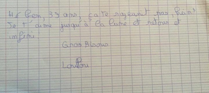 Lettre de Louis pour l'anniversaire de sa maman (10 ans 